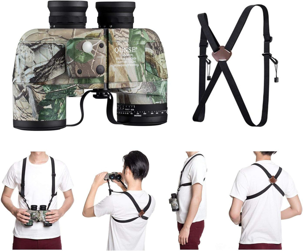 Camouflage 10X50 Waterproof Marine Binoculars with Rangefinder Compass R53692