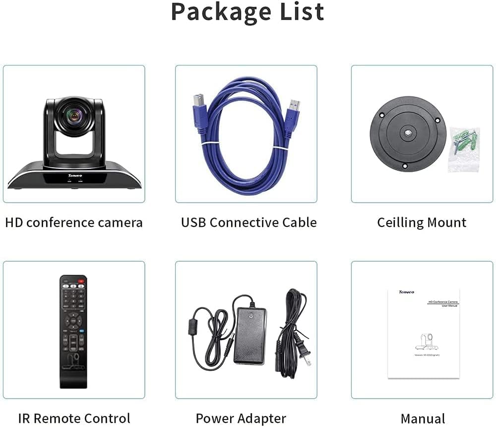 10X/20X Optical Zoom Webcam with Remote Control, 1080P Full HD Video Conference Camera I2995