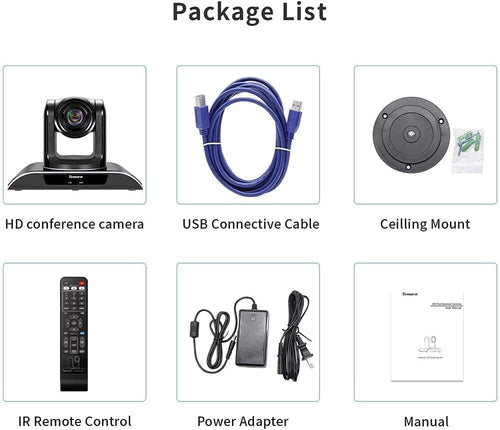 10X/20X Optical Zoom Webcam with Remote Control, 1080P Full HD Video Conference Camera I2995