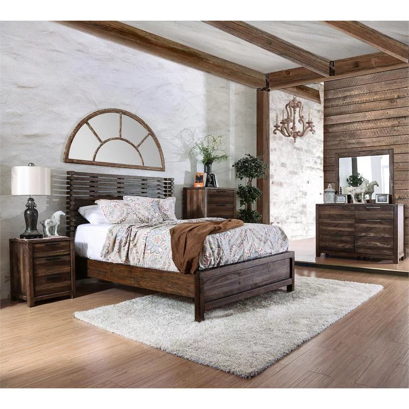 Solid Wood 6-Drawer Dresser in Rustic Natural Tone U1600