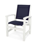 White / Navy Blue Sling Dining Chair P1890