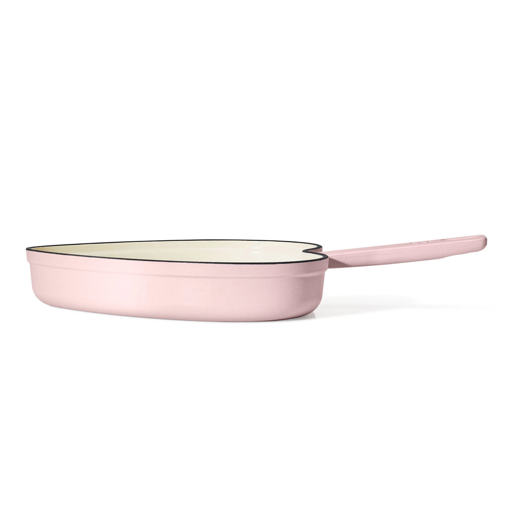 Pink Champagne Enameled Cast Iron Heart Skillet T29980