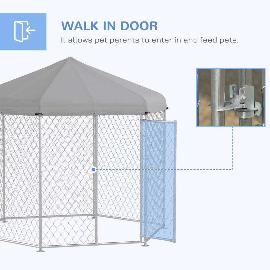 Large Outdoor Dog Kennel with Waterproof UV Resistant Roof M31519