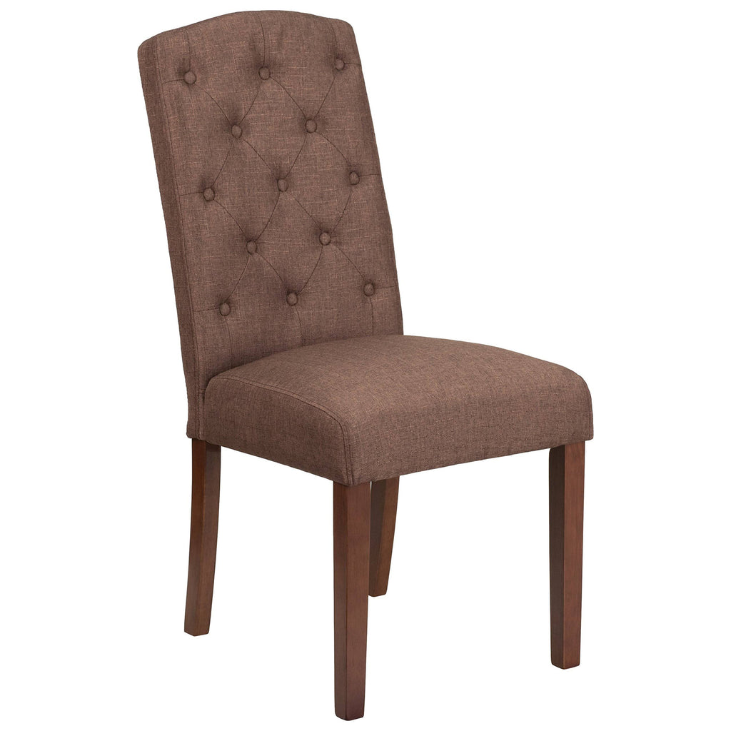 Brown Fabric Tufted Parsons Chair N80750
