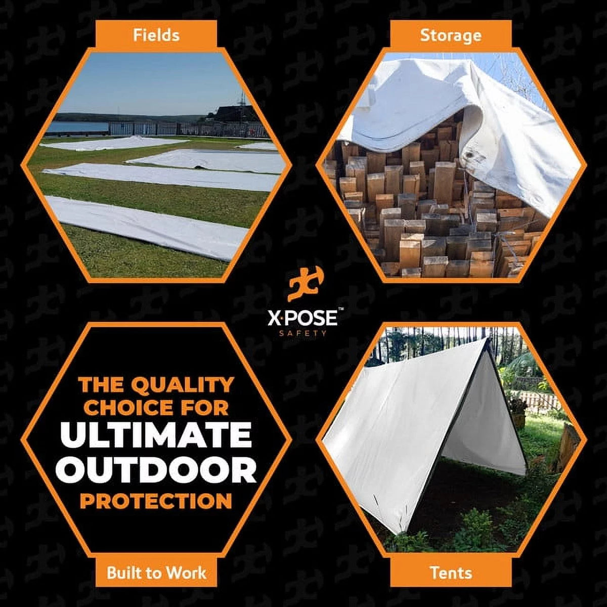 White Heavy Duty 10' x 20' Waterproof 12 Mil Poly Tarp U925