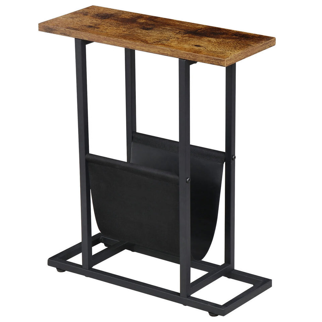 Narrow End Table with Side Pocket P304
