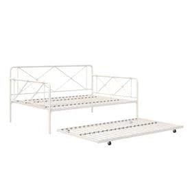 White Full Metal Farmhouse Daybed with Trundle S870159