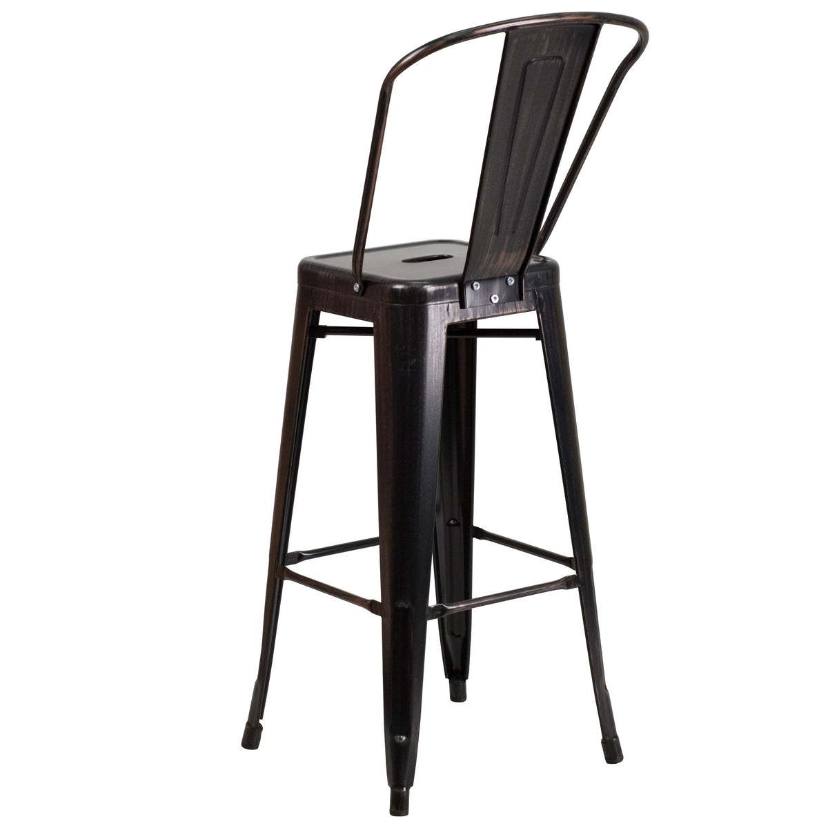 Black Antique Gold Metal Barstool 2 Stools H909486