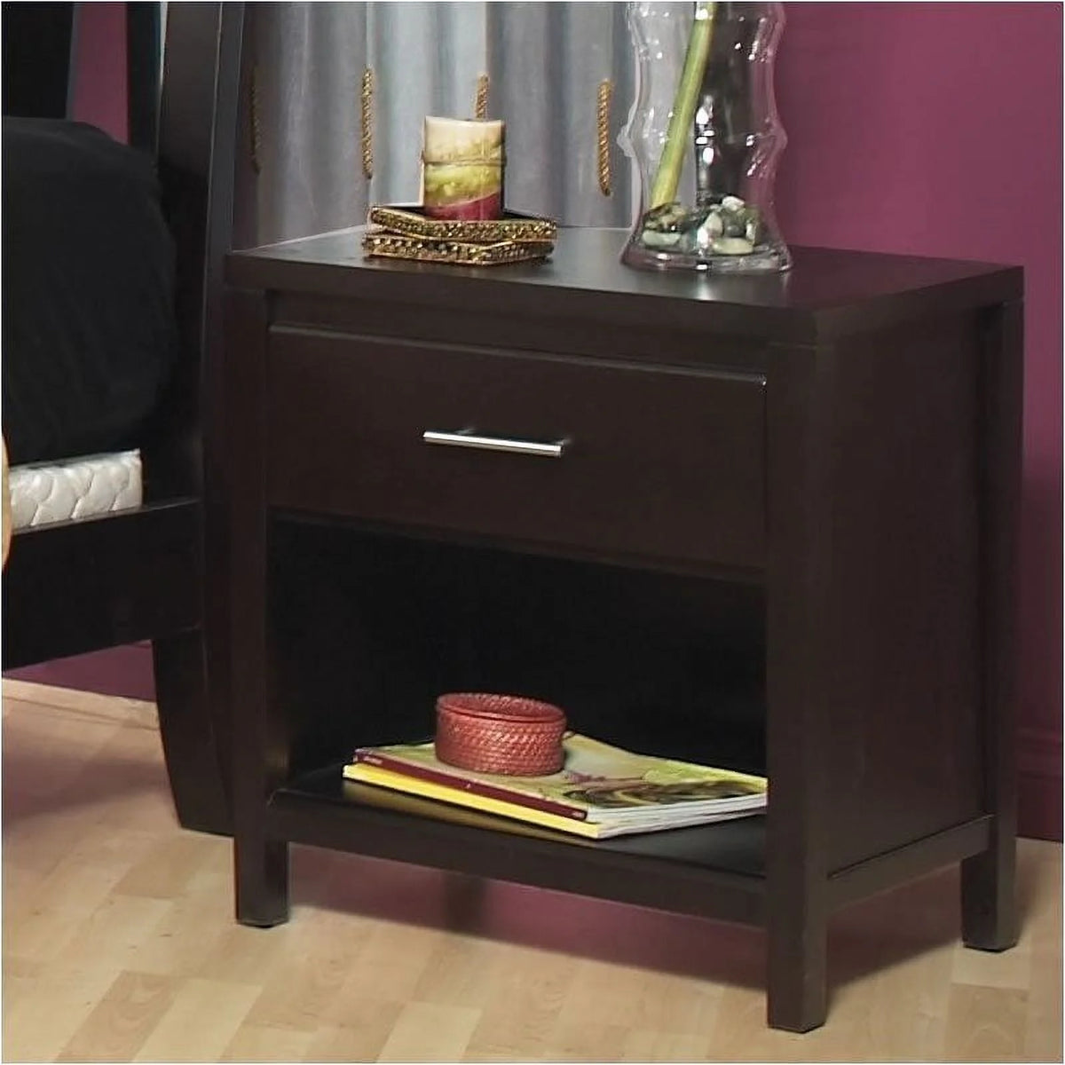 1 Drawer Nightstand in Espresso F5415
