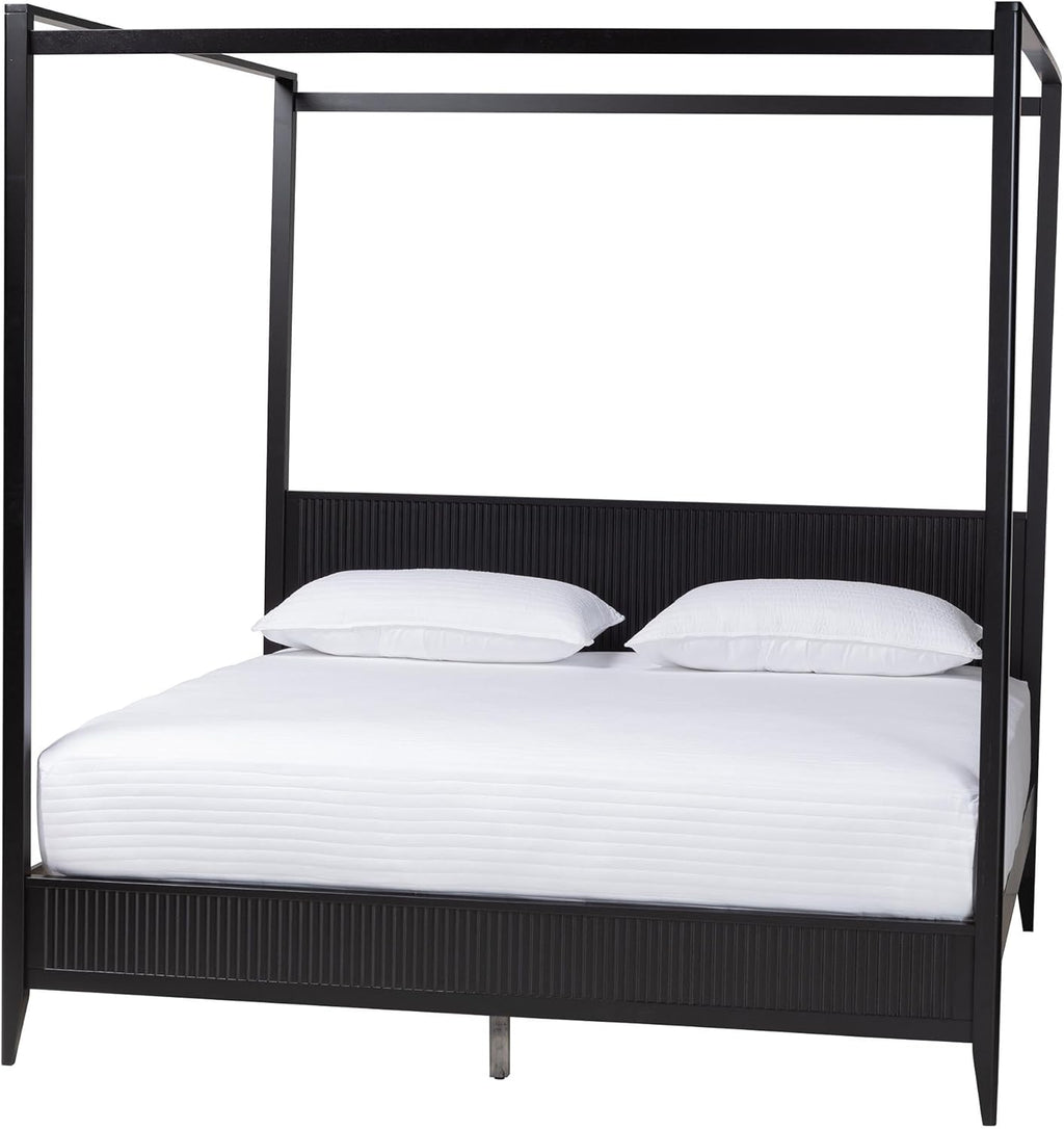 Black King Wood Canopy Bed T632