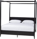 Black King Wood Canopy Bed T632