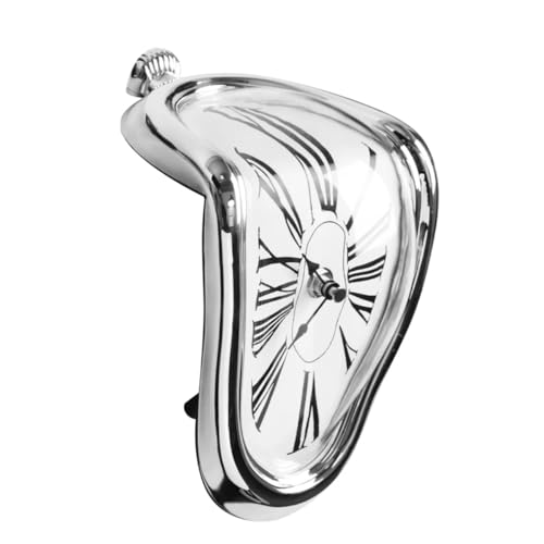 Silver Melted Clock V338106