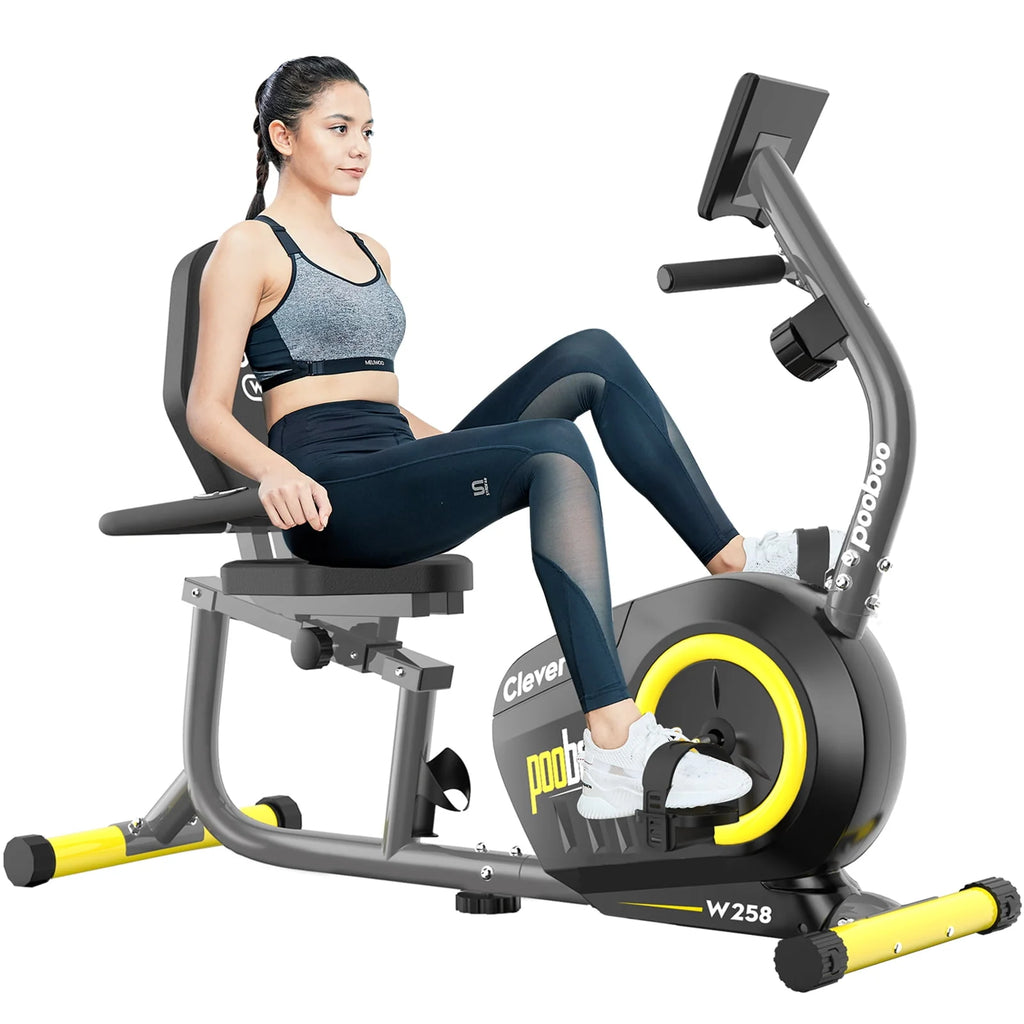 Magnetic Recumbent Exercise Bike 330lbs Blue E927335