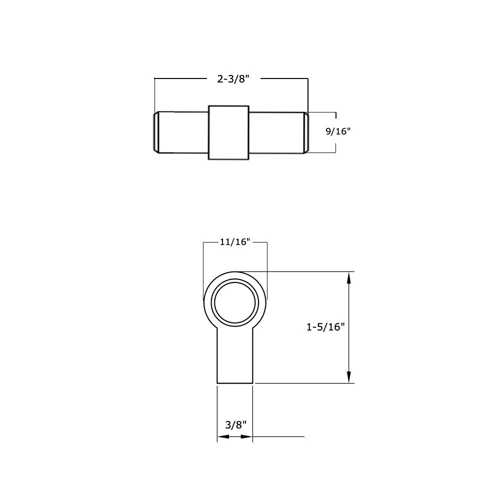Satin Nickel Bar Cabinet Handle Pull T-Knob 20 Pack D4882