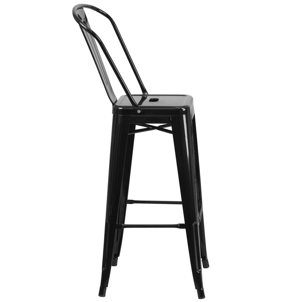 Black Antique Gold Metal Barstool 2 Stools H909486