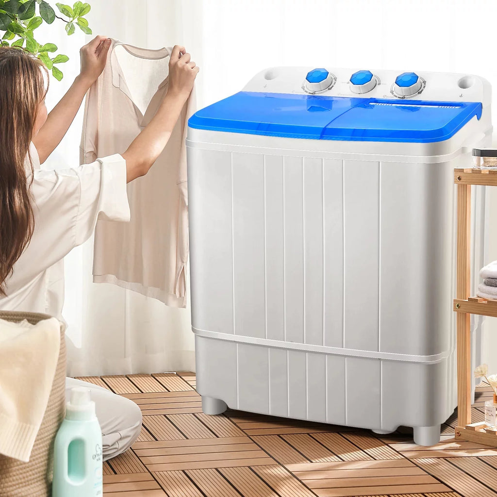Mini Washing Machine, 11lbs Washer & 6.6lbs Spin Dryer Combo, Compact Washer Machine with Drain Pump A61252