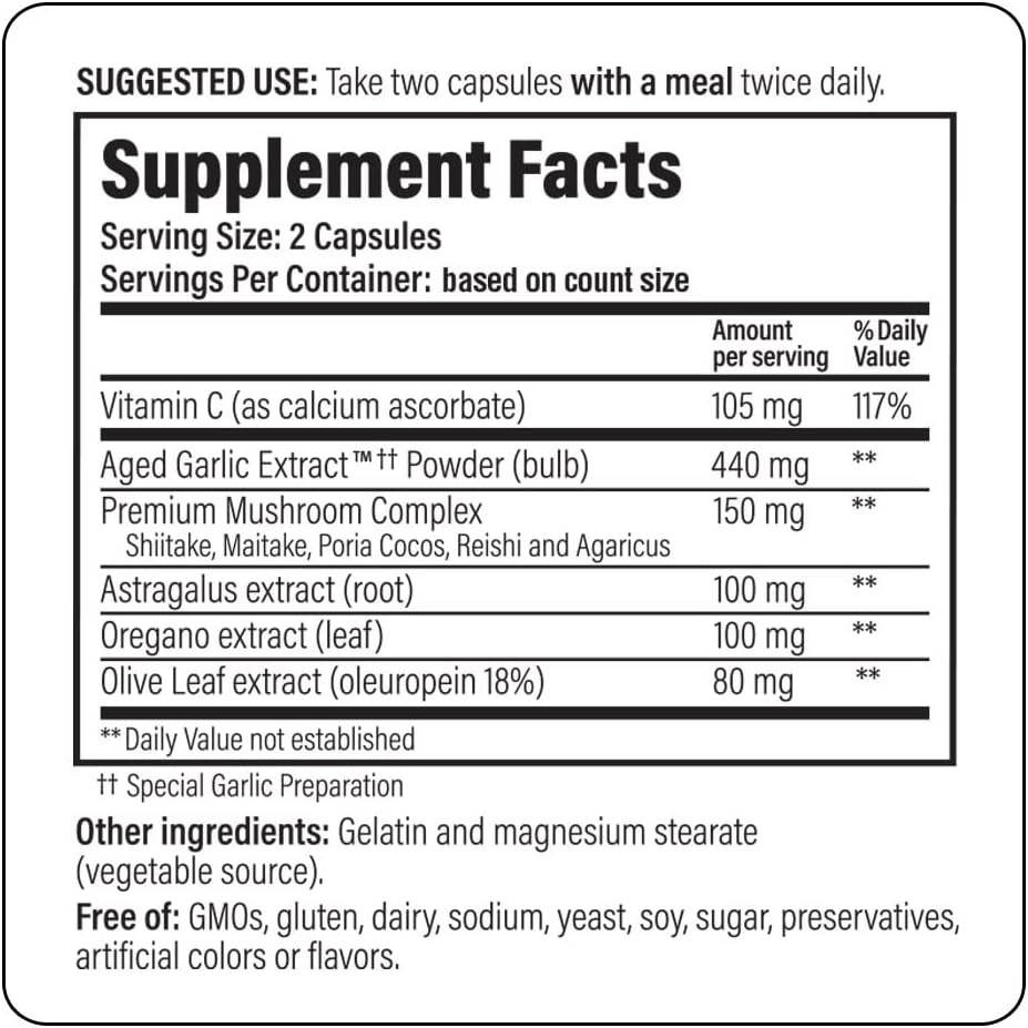 100 Capsules Aged Garlic Extract O356122