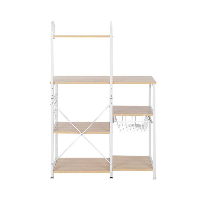Light Beige Stainless Steel Kitchen Rack with 10 Hooks T9160
