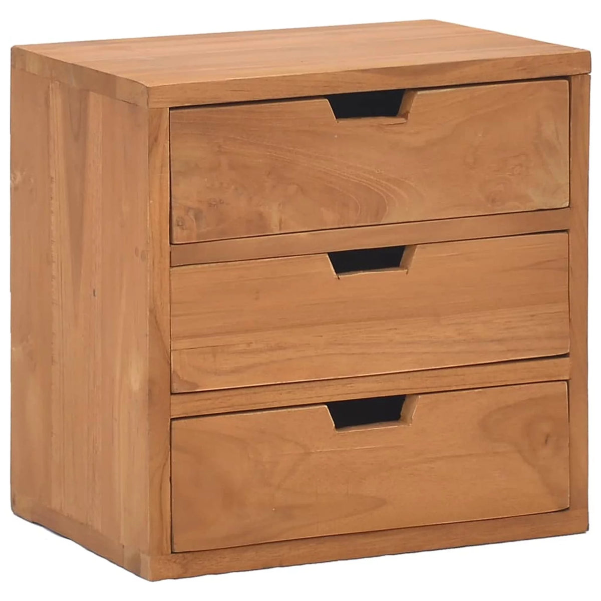 Teak Wood 3 Drawer Bedside Cabinet S58677