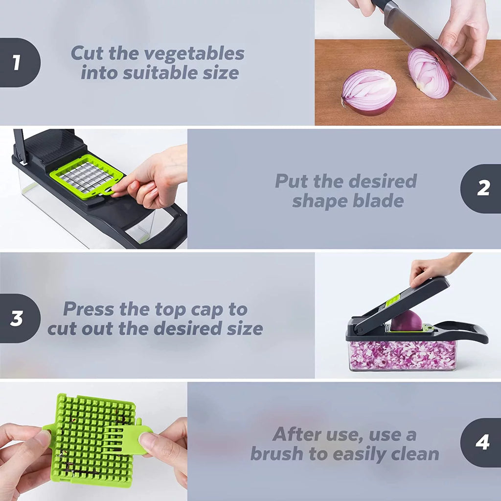 14 in 1 Vegetable Chopper with Container Y213
