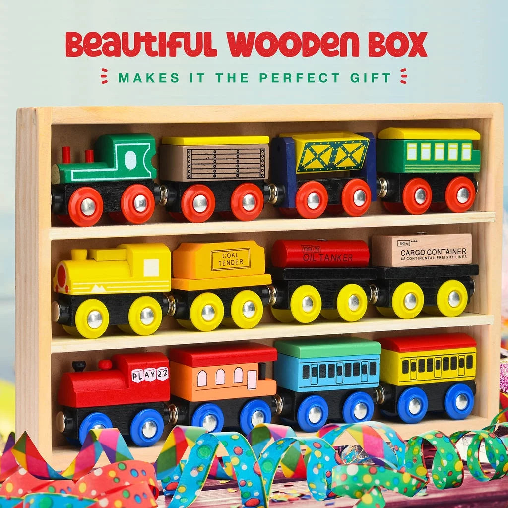 Wooden Magnetic Train Set 12 PCS D463908