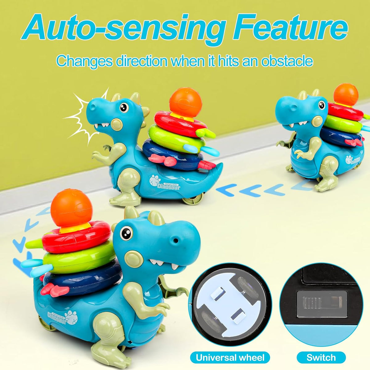 Dinosaur Crawling Toy with Music and Light Y7028
