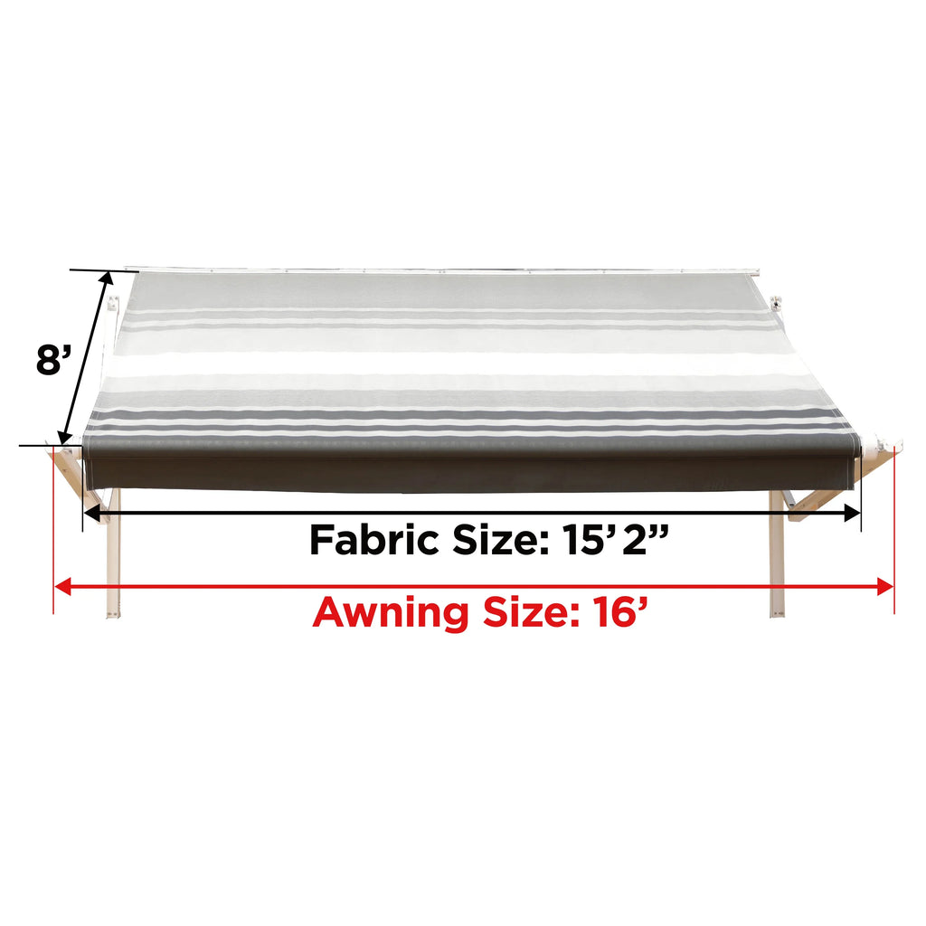 Black Vinyl RV Awning Fabric Replacement 16X8 ft B197