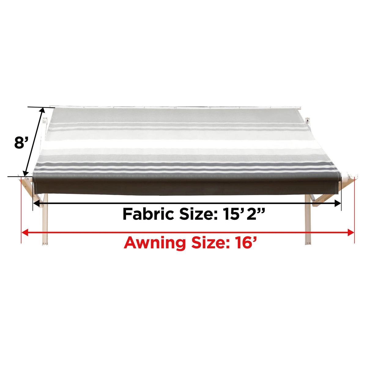 Black Vinyl RV Awning Fabric Replacement 16X8 ft B197