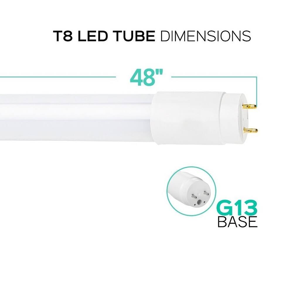 4ft LED Tube Light T8 18W 2000 Lumens 6 Pack 6500K F552