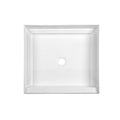 32 in. x 32 in. Single Threshold Center Drain Shower Pan in White Z3112