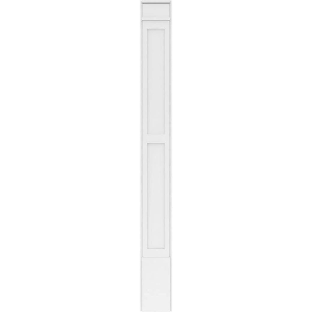 Two Equal Flat Panel PVC Pilaster with Decorative Capital & Base (Pair) F915527