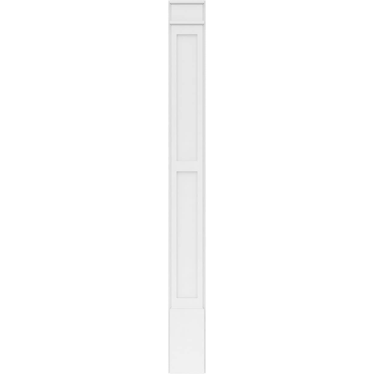 Two Equal Flat Panel PVC Pilaster with Decorative Capital & Base (Pair) F915527