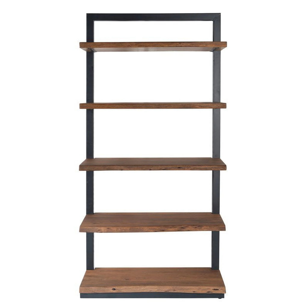 Light Brown Acacia Solid Wood Bookcase K855