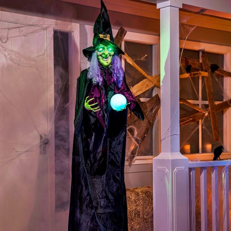 78" Hanging Witch Halloween Decoration with Light Up Eyes A8191