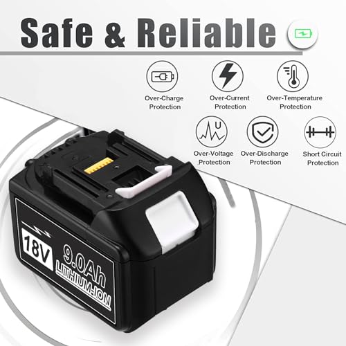 2 Packs 6000mAh 18V Battery with LED Indicator E281702