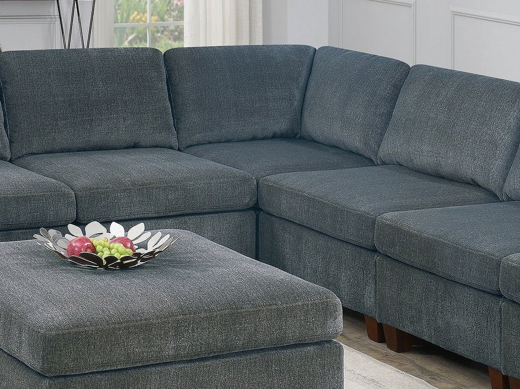 Grey Chenille Modular Sectional 8pc Set O3655