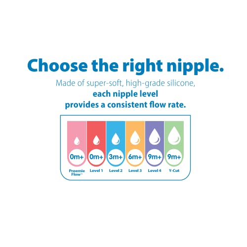 Natural Flow Silicone Baby Bottle Nipples, 6 Pack M766930