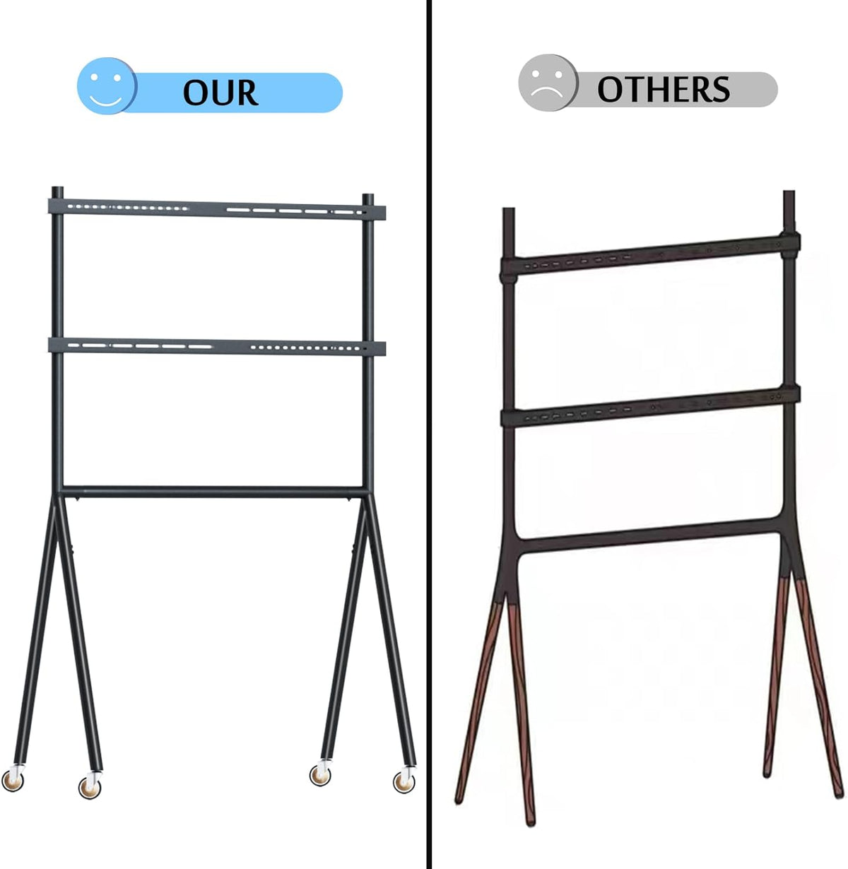 TV Easel Stand 37"-70" inch Adjustable with Wheels J8656