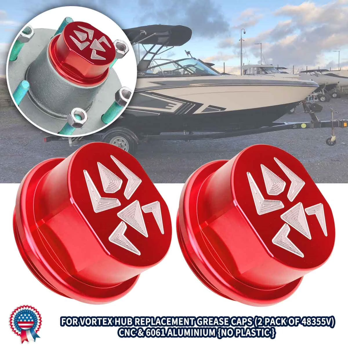 Replacement Aluminum Cap Assembly with O-rings for Vortex Hubs with 5 Bolts S582847