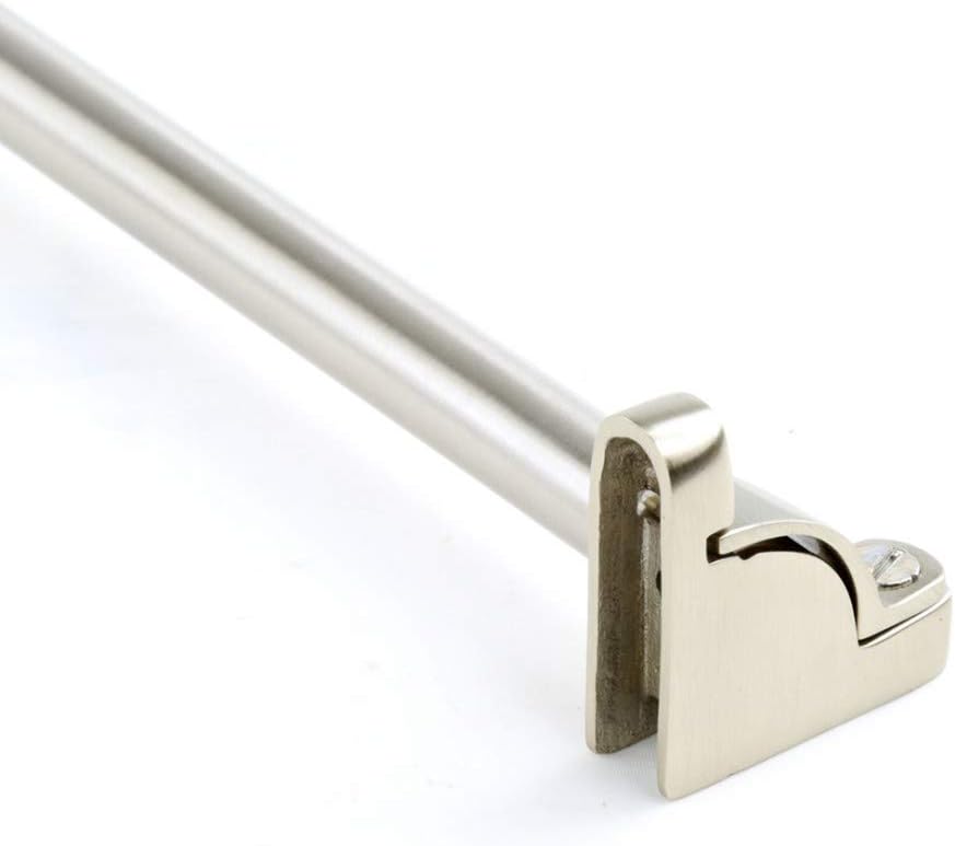 Brushed Satin Nickel Carpet Runner Rod Set 39 5/8 Inches L 1/2 Inch Dia Brass Tubes with Holder Bracket Hardware H4718