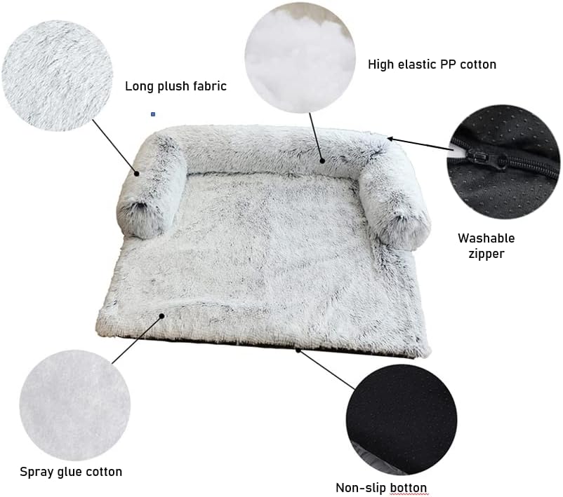 Large Pack of 2 Waterproof Soft Fluffy Dog Bed Mat with Removable Washable Cover W87869