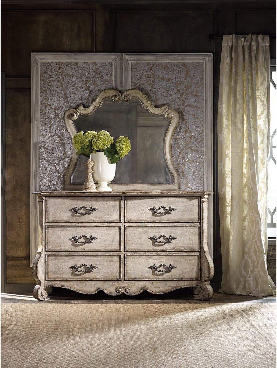 Distressed Vintage White 6 Drawer Dresser O2458