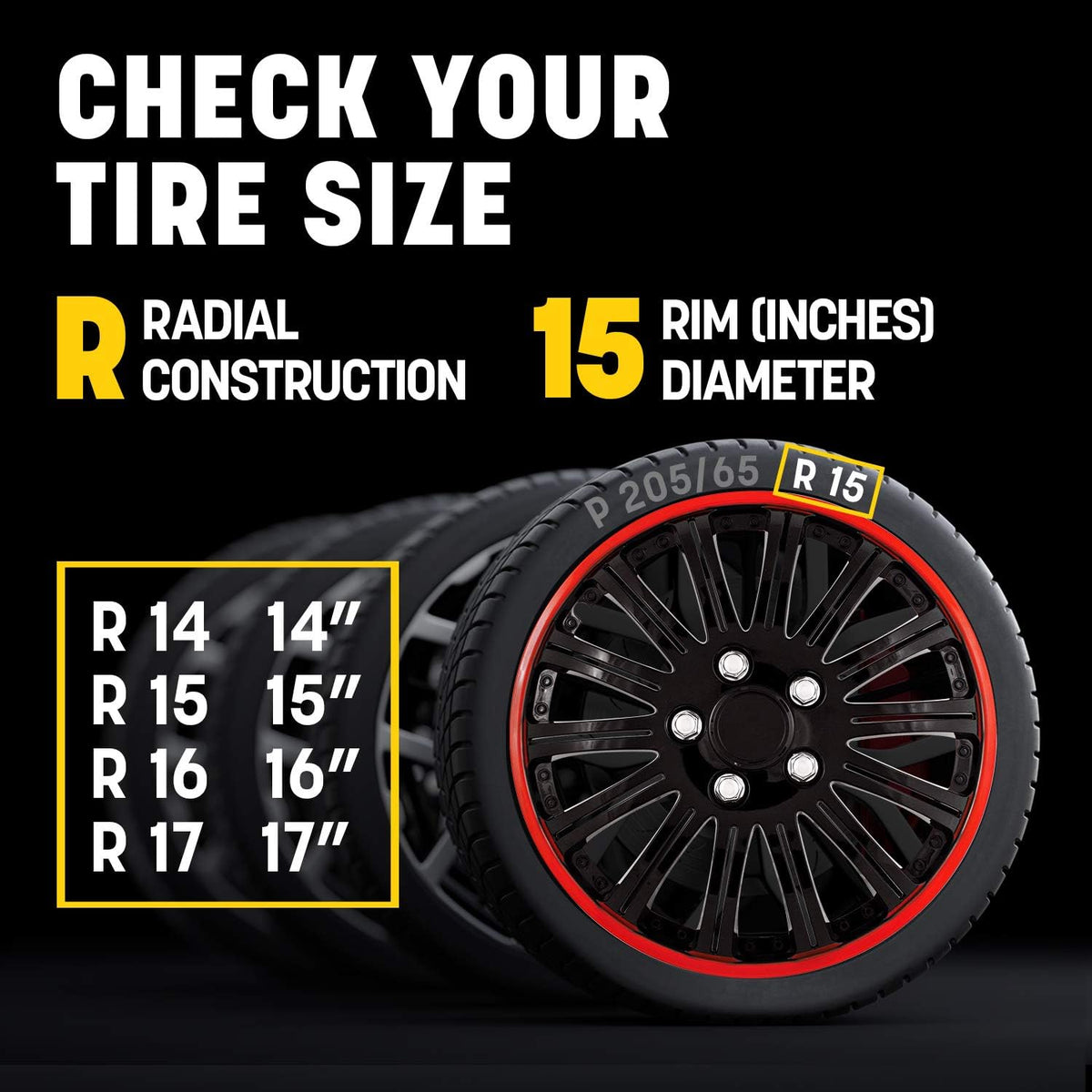 15 Inch Wheel Covers Set of 4 L62852