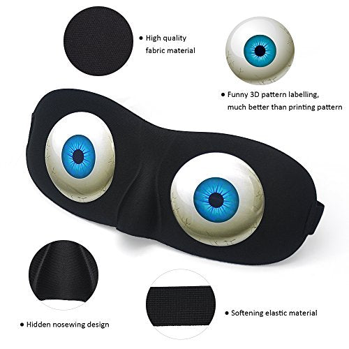 Sleep Mask 3D Contoured Blackout with Adjustable Strap W248