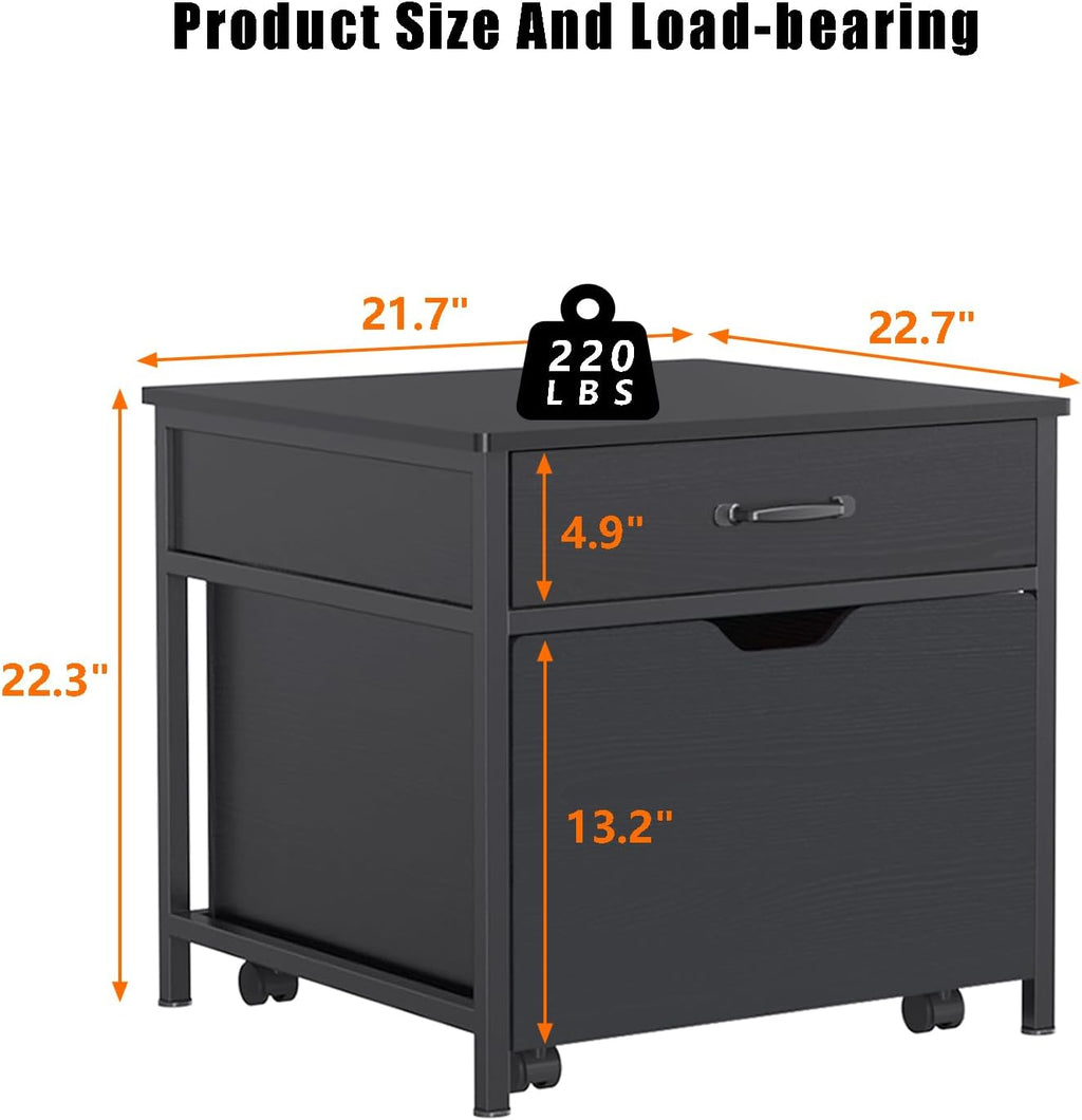 Mini Fridge Stand with Storage Rolling Cabinet 220LBS Capacity F24466