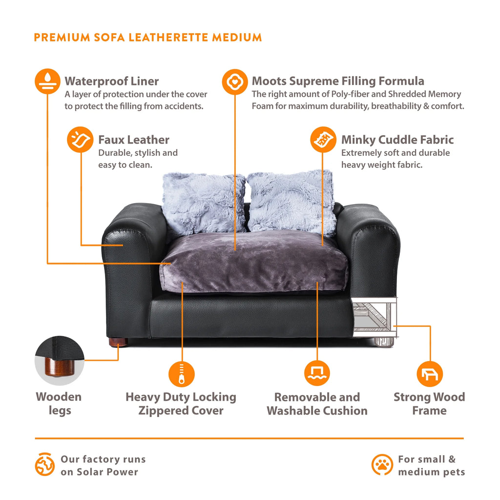 Medium Leatherette Pets Sofa R5187