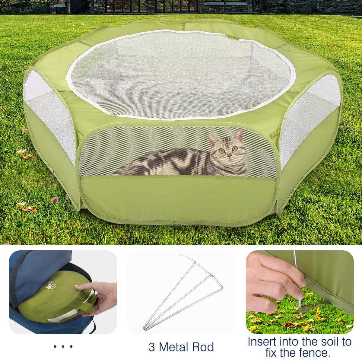 Small Animals Playpen Waterproof Small Pet Cage Tent with Zippered Cover L798