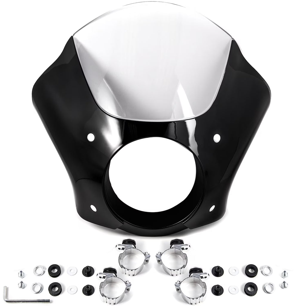 Black & Clear Quarter Fairing Windshield Kit with Fork Mounting Hardware I1320