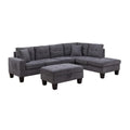 Dark Gray Woven Fabric Sectional with Charging Ports Y29855