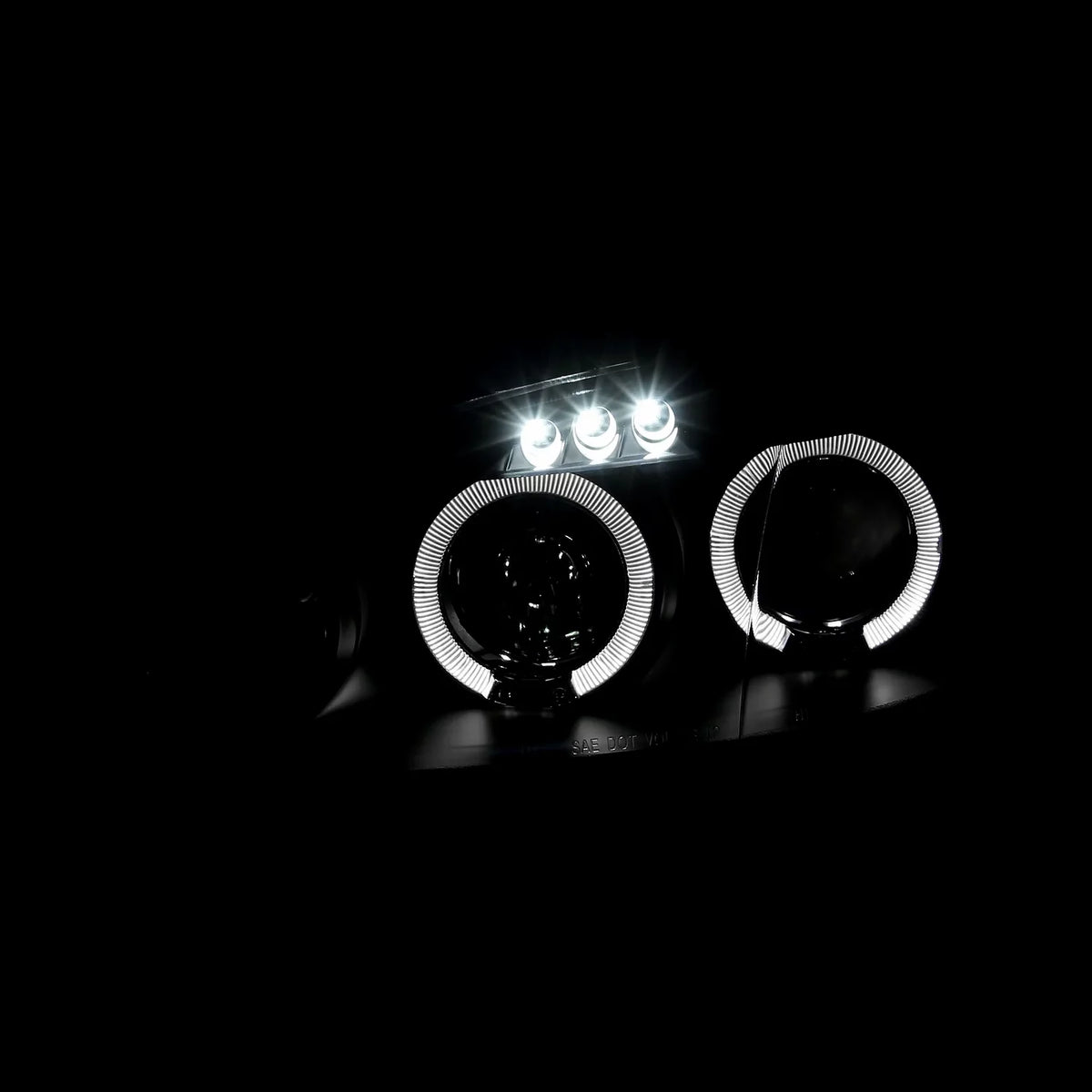 Black Halo Projector Headlights Left + Right Pair Headlamps Assembly G3418